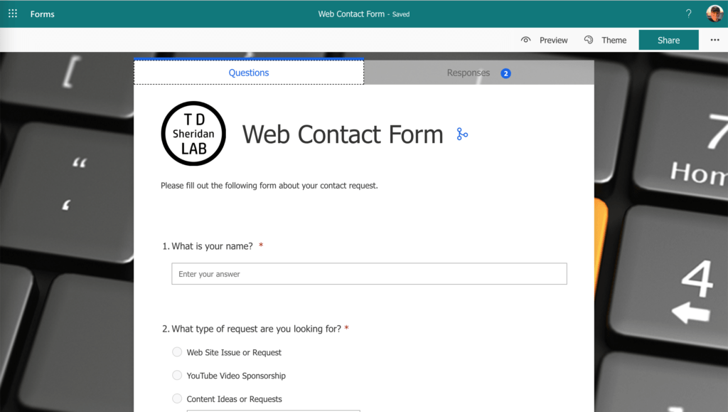 Microsoft Forms Form for demo